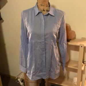 Lacoste sheer cotton pleated buttondown 38 medium